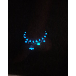 Bracelet de cheville fluorescent turquoise