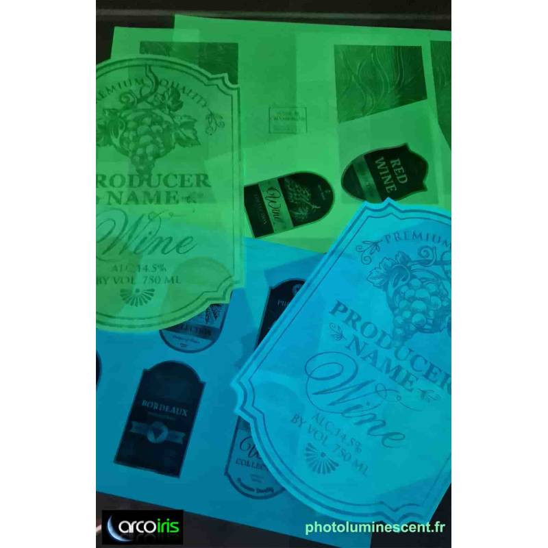 Etiquette photoluminescente pour vins et champagnes Etiquette photoluminescente pour vins et champagnes