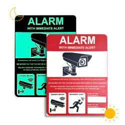 Panneau vidéo surveillance photoluminescent 20 x 26,7 cm