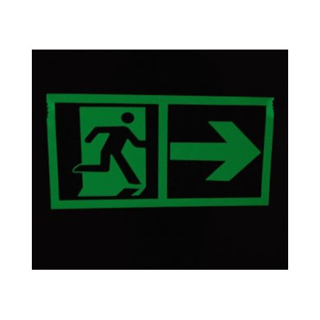 Panneaux de sortie de secours photoluminescent 1m x 0.5m