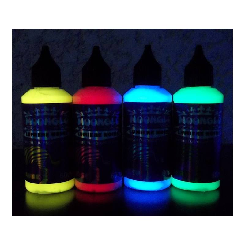 Kit fluorescent invisible lumiere noire 4 couleursstandards Kit fluorescent invisible lumiere noire 4 couleursstandards