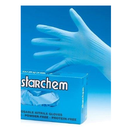 Gants en nitrile jetable bleu (Boite de 100 )