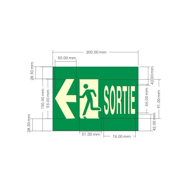 Signes imprimés sur Panneaux ou adhesifs photoluminescents Signes imprimés sur Panneaux ou adhesifs photoluminescents