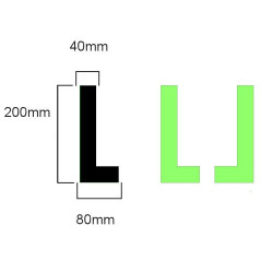 Marqueurs photoluminescents en L pour marches d'escaliers. 