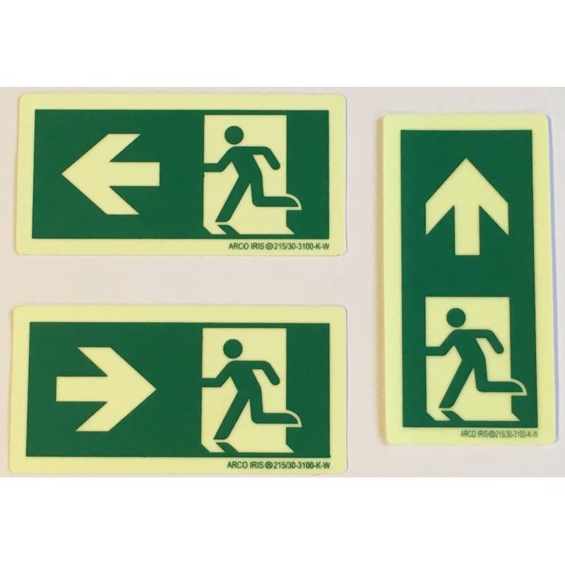 Mini-signaux photoluminescents directionnels 50mmx100mm Mini-signaux photoluminescents directionnels 50mmx100mm