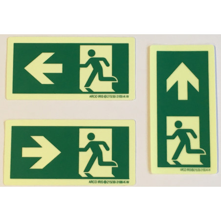 Mini-signaux photoluminescents directionnels 50mmx100mm