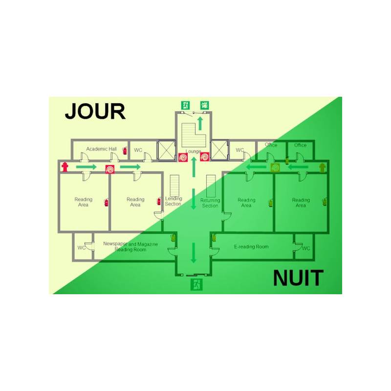 Plan d’évacuation photoluminescent et consignes Plan d’évacuation photoluminescent et consignes