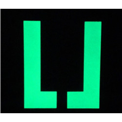 Marqueurs photoluminescents en L pour marches d'escaliers. 